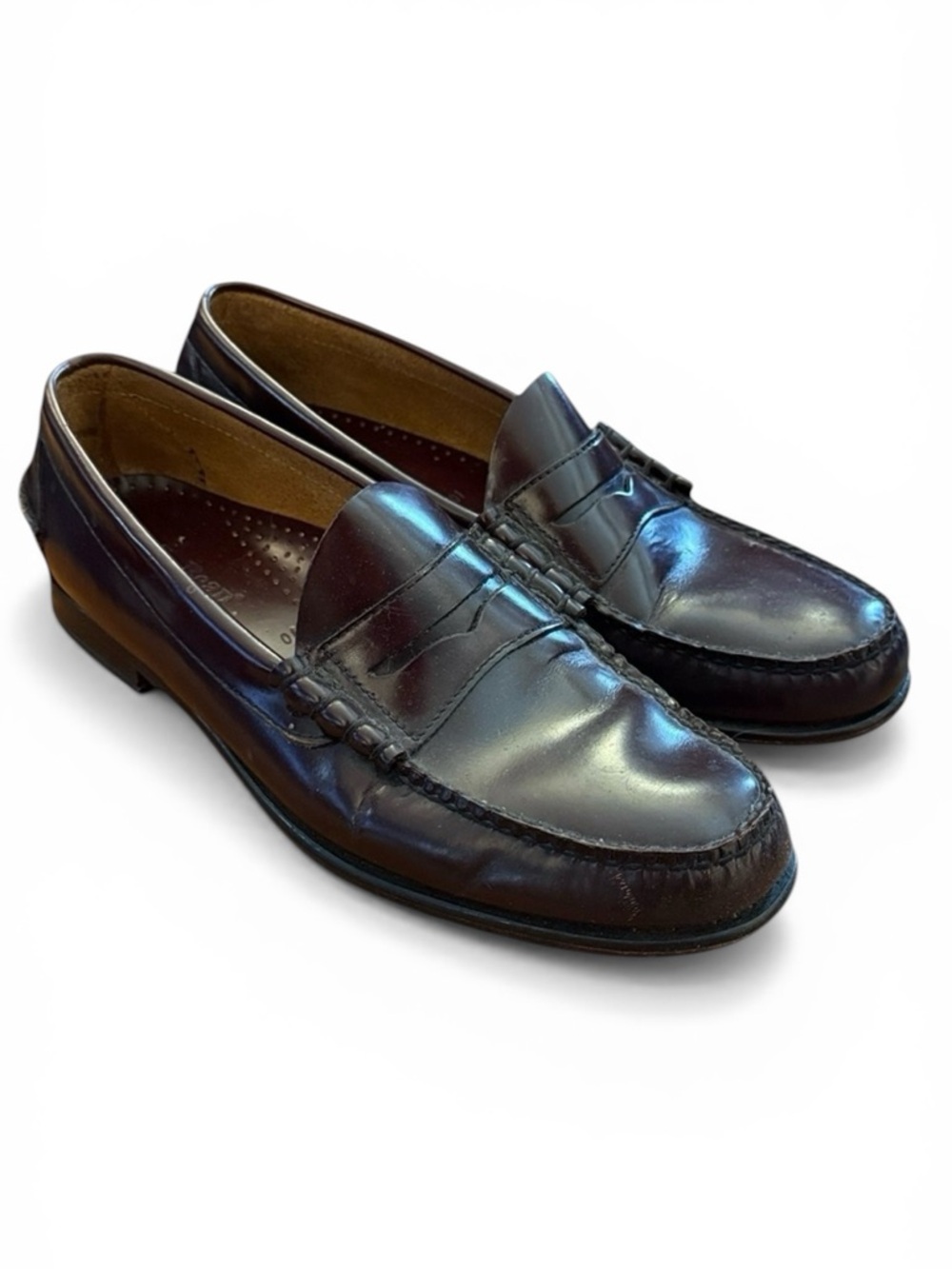 L.L. Bean Leather Penny Loafers Men’s 10EE Wide Mahogany Moc Toe Slip On Shoe